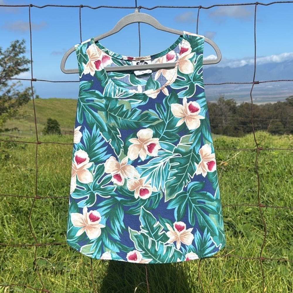 Vintage Y2K Hilo Hattie Hawaii Aloha Tropical Sleeveless Top XL